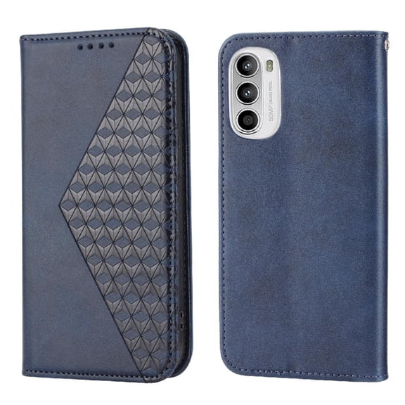 Flip Case for Motorola Moto G Stylus 4g 2022 Wallet Daily Use Hand Strap Rhombus Shape Stand