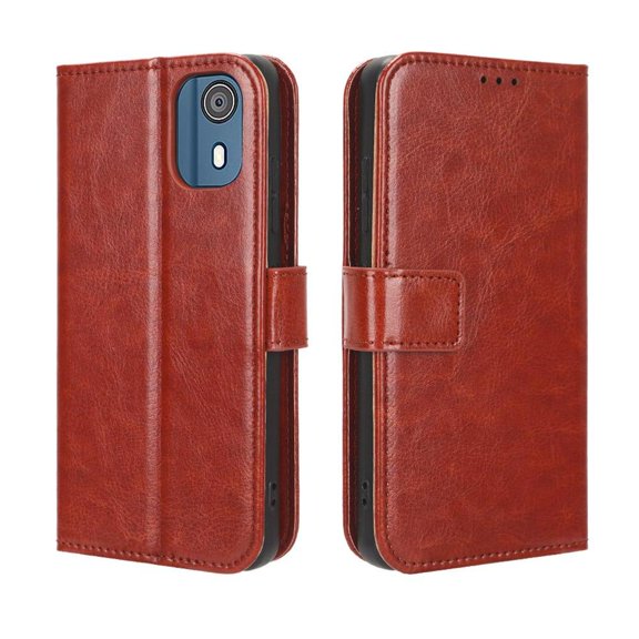 Flip Case for Nokia C02 All-in-One Wallet Multifunctional Folio Flip Cover with Card Holder and Detachable Wrist Strap