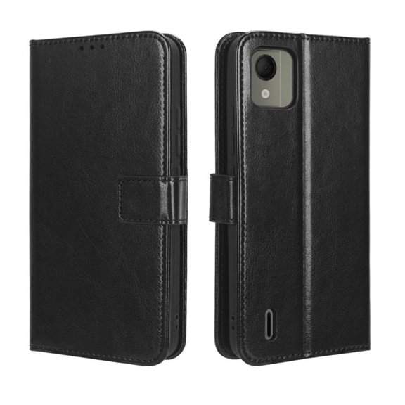 Flip Case for Nokia C110 4G All-in-One Wallet Multifunctional Folio Flip Cover with Card Holder and Detachable Wrist Strap
