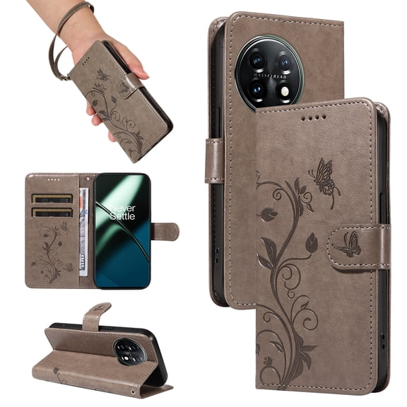 Flip Case for OnePlus 11, PU Leather Card Slots with Kickstand Function Shockproof Wallet Cover for OnePlus 11
