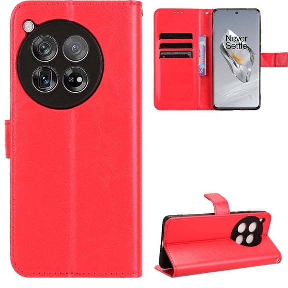 Flip Case for OnePlus 12 All-in-One Wallet Multifunctional Folio Flip Cover with Card Holder and Detachable Wrist Strap