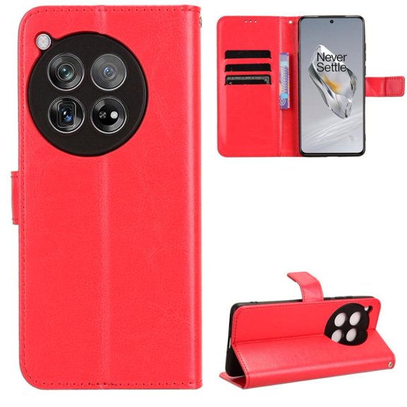 Flip Case for OnePlus 12R All-in-One Wallet Multifunctional Folio Flip Cover with Card Holder and Detachable Wrist Strap