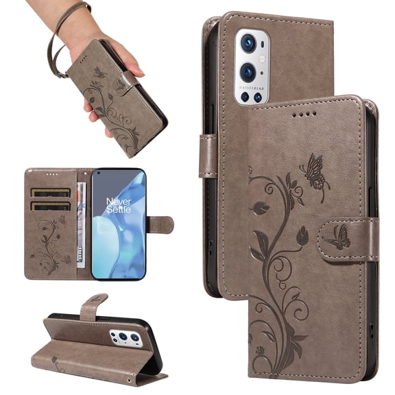 Shockproof PU Leather Flip Case Wallet Cover Cell Phone Case with Card Slots, Kickstand Function for OnePlus 9 Pro