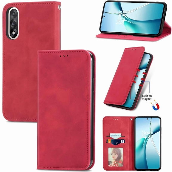 Flip Case for Oneplus Nord 5 Simple Business Shockproof Leather Case Flip Cover Wallet