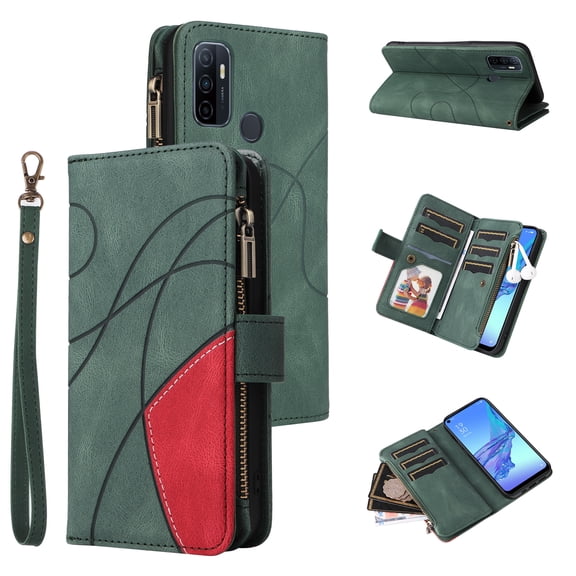 Flip Case for Oppo A33 2020, PU Leather 2 Color Assorted Kickstand Function Shockproof Wallet Cover for Oppo A33 2020