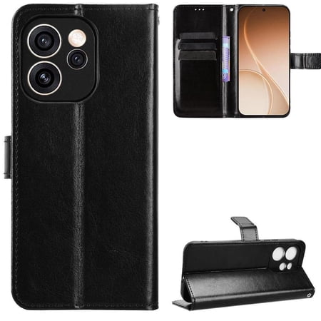 Flip Case for Oppo Reno15 5G All-in-One Wallet Multifunctional Folio Flip Cover with Card Holder and Detachable Wrist Strap