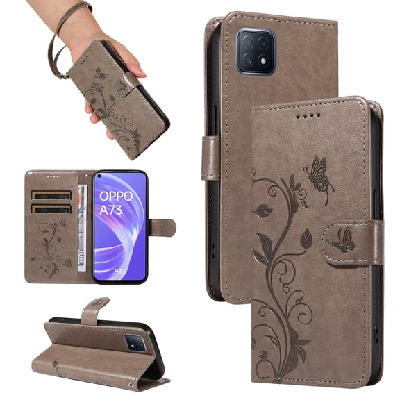 Flip Case for Oppo Reno4 Z 5G, PU Leather Card Slots with Kickstand Function Shockproof Wallet Cover for Oppo Reno4 Z 5G