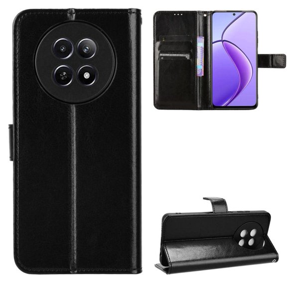 Flip Case for Realme 12 5G All-in-One Wallet Multifunctional Folio Flip Cover with Card Holder and Detachable Wrist Strap