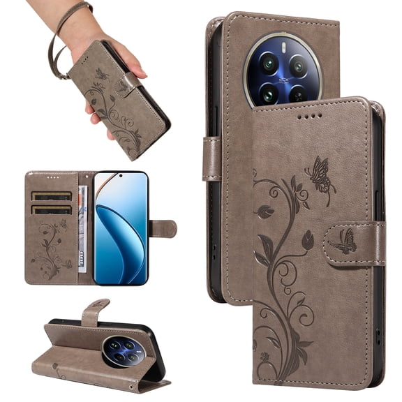 Flip Case for Realme 12 Pro 5G, PU Leather Card Slots with Kickstand Function Shockproof Wallet Cover for Realme 12 Pro 5G