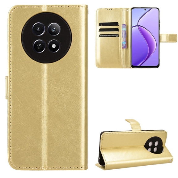 Flip Case for Realme 12X 5G All-in-One Wallet Multifunctional Folio Flip Cover with Card Holder and Detachable Wrist Strap