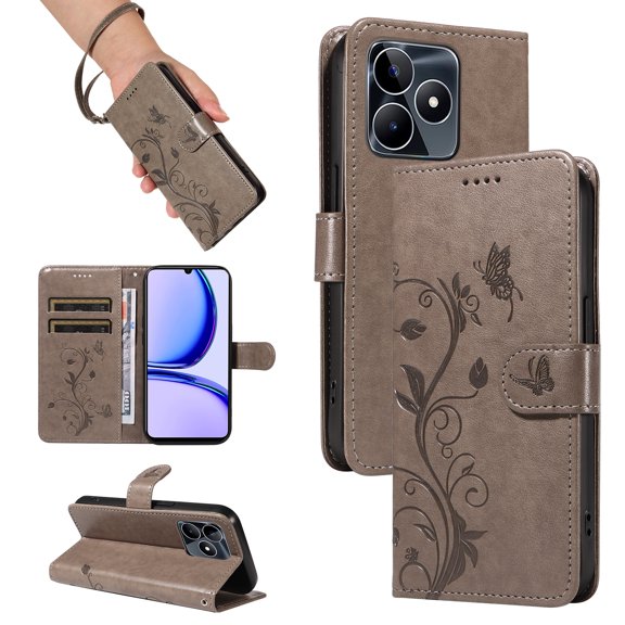Flip Case for Realme Note 50 5G, PU Leather Card Slots with Kickstand Function Shockproof Wallet Cover for Realme Note 50 5G
