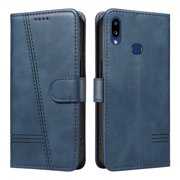 Flip Case for Samsung Galaxy A10S, 360 Degree Protection Shockproof PU Leather Wallet Phone Cover, Kickstand and 3 Card Slots, Blue