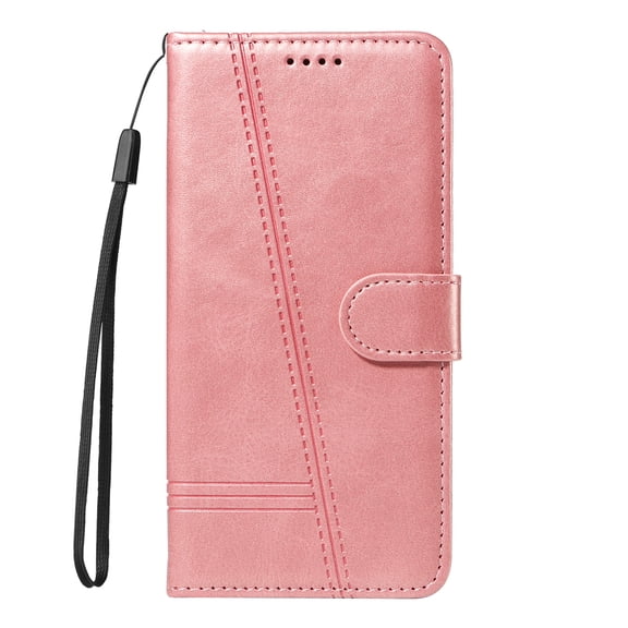 Flip Case for Samsung Galaxy A12 5G, 360 Degree Protection Shockproof PU Leather Wallet Phone Cover, Kickstand and 3 Card Slots, Rose Gold