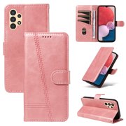 Flip Case for Samsung Galaxy A13, 360 Degree Protection Shockproof PU Leather Wallet Phone Cover, Kickstand and 3 Card Slots, Rose Gold