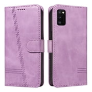 Flip Case for Samsung Galaxy A41, 360 Degree Protection Shockproof PU Leather Wallet Phone Cover, Kickstand and 3 Card Slots, Purple
