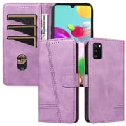 Flip Case for Samsung Galaxy A41 Dual SIM, 360 Degree Protection Shockproof PU Leather Wallet Phone Cover, Kickstand and 3 Card Slots, Purple