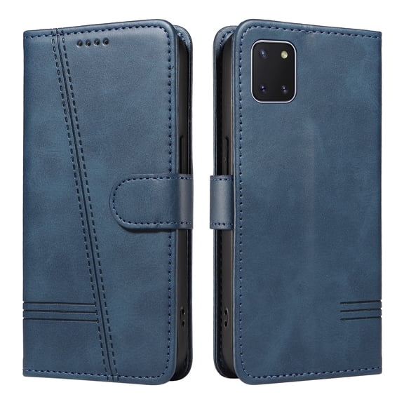 Flip Case for Samsung Galaxy Note 10 Lite, 360 Degree Protection Shockproof PU Leather Wallet Phone Cover, Kickstand and 3 Card Slots, Blue