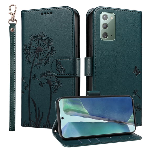 Flip Case for Samsung Galaxy Note 20 5G (SM-N981), Card Holder and Kickstand, Shockproof and Scratch Resistant, Blue