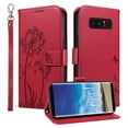 thumbnail image 1 of Flip Case for Samsung Galaxy Note 8 (SM-N950), Card Holder and Kickstand, Shockproof and Scratch Resistant, Red, 1 of 10