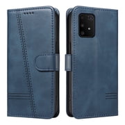 Flip Case for Samsung Galaxy S10 Lite, 360 Degree Protection Shockproof PU Leather Wallet Phone Cover, Kickstand and 3 Card Slots, Blue