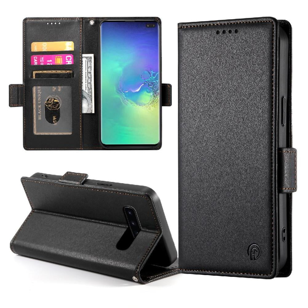 Case Wallet Leather Samsung Galaxy S10 Plus Wallet Flip Case For