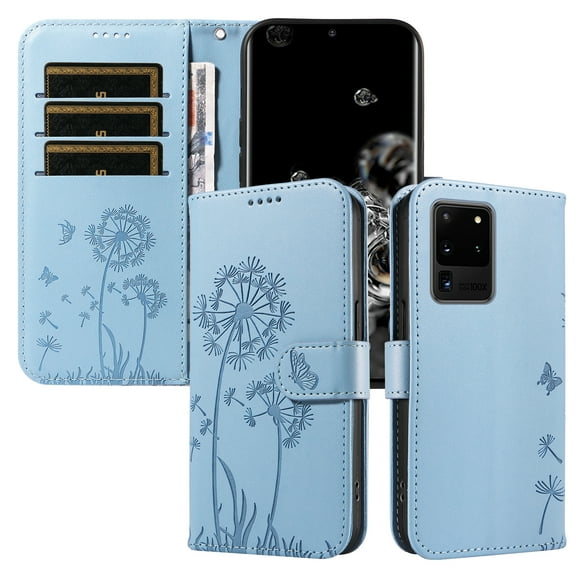 Flip Case for Samsung Galaxy S25 Ultra, Card Holder and Kickstand, Shockproof and Scratch Resistant, Sky Blue