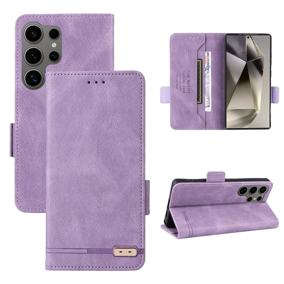 Flip Case for Samsung S25 S25Plus S25Ultra Cover Magnetic Wallet with Buckle Card Holder Kickstand