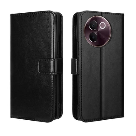 Flip Case for VIVO V40 Lite 5G All-in-One Wallet Multifunctional Folio Flip Cover with Card Holder and Detachable Wrist Strap