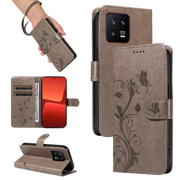 Flip Case for Xiaomi 13, PU Leather Card Slots with Kickstand Function Shockproof Wallet Cover for Xiaomi 13
