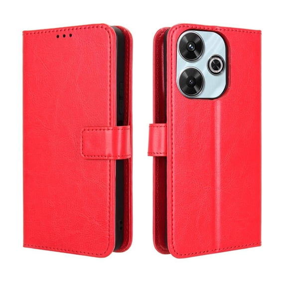 Flip Case for Xiaomi POCO M6 4G All-in-One Wallet Multifunctional Folio Flip Cover with Card Holder and Detachable Wrist Strap