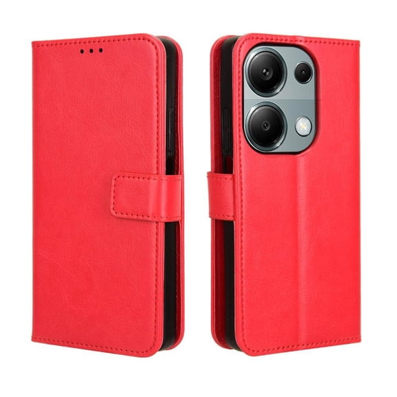 Flip Case for Xiaomi Poco M6 Pro 4G All-in-One Wallet Multifunctional Folio Flip Cover with Card Holder and Detachable Wrist Strap