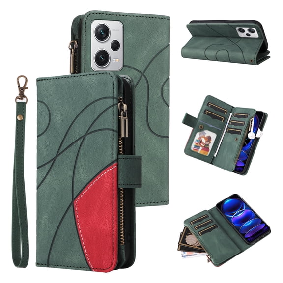 Flip Case for Xiaomi Redmi Note 12 Pro+, PU Leather 2 Color Assorted Kickstand Function Shockproof Wallet Cover for Xiaomi Redmi Note 12 Pro+