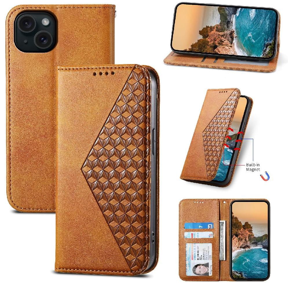 Miagon Classic Lambskin Wallet Case For IPhone 11 Pro - PU Leather Flip Cover With Card Slots & Kickstand