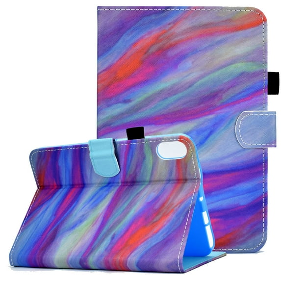 Flip Case for iPad Mini 6(A2567/A2568/A2569), iPad Mini 6th Gen Cover 2021, Allytech Folio Stand PU Leather Smart Auto Sleep Wake Dropproof Card Slots/Pen Holder Case for iPad Mini 8.3", Blue Marble