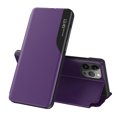 thumbnail image 1 of Flip Case for iPhone 15 Pro Max - PU Leather Business Case with Full Body Protection, Kickstand, Smart Clear View Window, Shockproof, Slim Cover for iPhone 15 Pro Max - Purple, 1 of 11