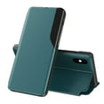 thumbnail image 1 of Flip Case for iPhone XS/iPhone X with Kickstand Magnetic Closure Bracket Mirror Window Case, Premium PU Leather Shockproof Anti-Drop Luxury Folio Phone Cover for iPhone XS/iPhone X 5.8 Inch,Cyan, 1 of 7