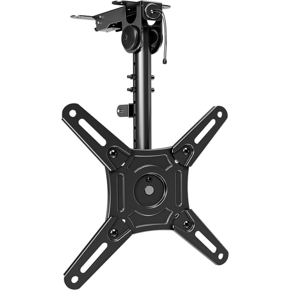 Flip Down Ceiling TV Mount for Most 14-40 Inch TVs, Floding Flat and Pitched Roof, Height Adjustable Full Motion tv Bracket 360 Swivel Patio, Max VESA 200x200mm, up to 22 Lbs