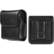 Flip Cell Phone Holder Leather Belt Clip Case Belt Loop Holster Pouch Compatible with Galaxy Z Flip 7 6 5 4 3 5G / Z Flip 5G, Motorola Razr+ / Ultra 2025, Moto Razr 2025 2024 2023 2022 Black