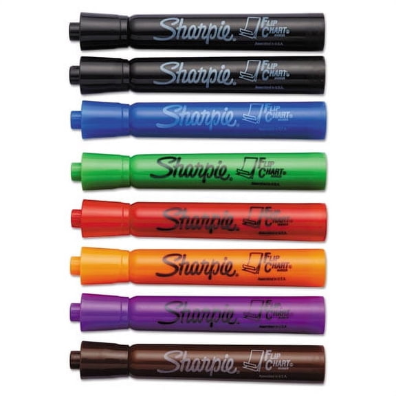 Flip Chart Marker, Broad Bullet Tip, Assorted Colors, 8/set | Bundle of 10 Sets
