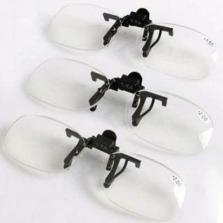 Small Clip on Magnifying Glasses Clips to Most Glasses Flip up Magnifier  Reading Glasses 1.50 2.00 2.50 3.00 3.50 4.00 