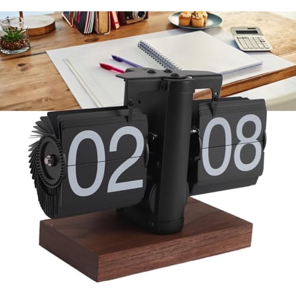 Flip Clock,Vintage 24 Hours Adjustable Digital Flip Down Clock for Living Room Office Retro Minimalist Desk$$Home Decor, Kitchen, & Other