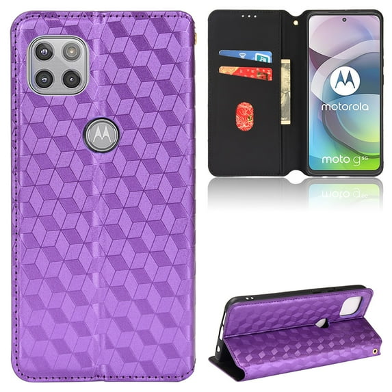 Flip Cover for Motorola Moto G Power 5G 2024, Stylish Stand Premium PU Leather Cards Holder Magnetic Closure Protective Shockproof Wallet Case Cover for Moto G Power 5G 2024,Purple