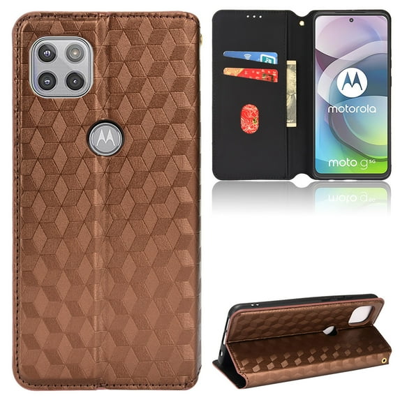 Flip Cover for Motorola Moto G Power 5G 2024, Stylish Stand Premium PU Leather Cards Holder Magnetic Closure Protective Shockproof Wallet Case Cover for Moto G Power 5G 2024,Brown