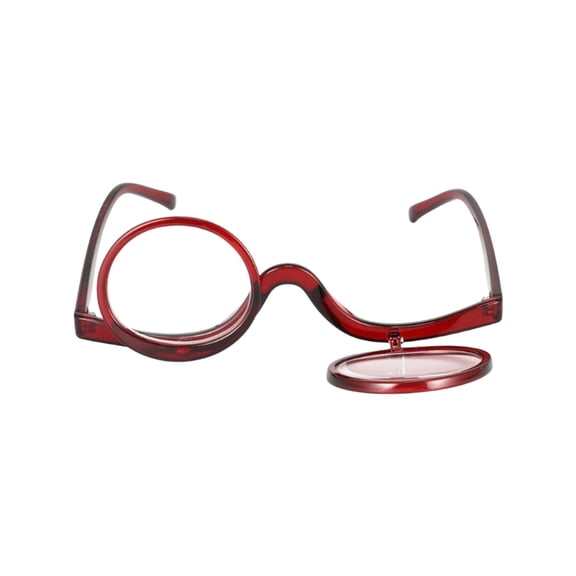 Flip Up Double Lens Magnifying Reading Glasses for Women Cosmetic Readers Multifunctional Close Work Eyeglasses for Makeup Application Craft Hobby Daily Use Suitable for Presbyopia