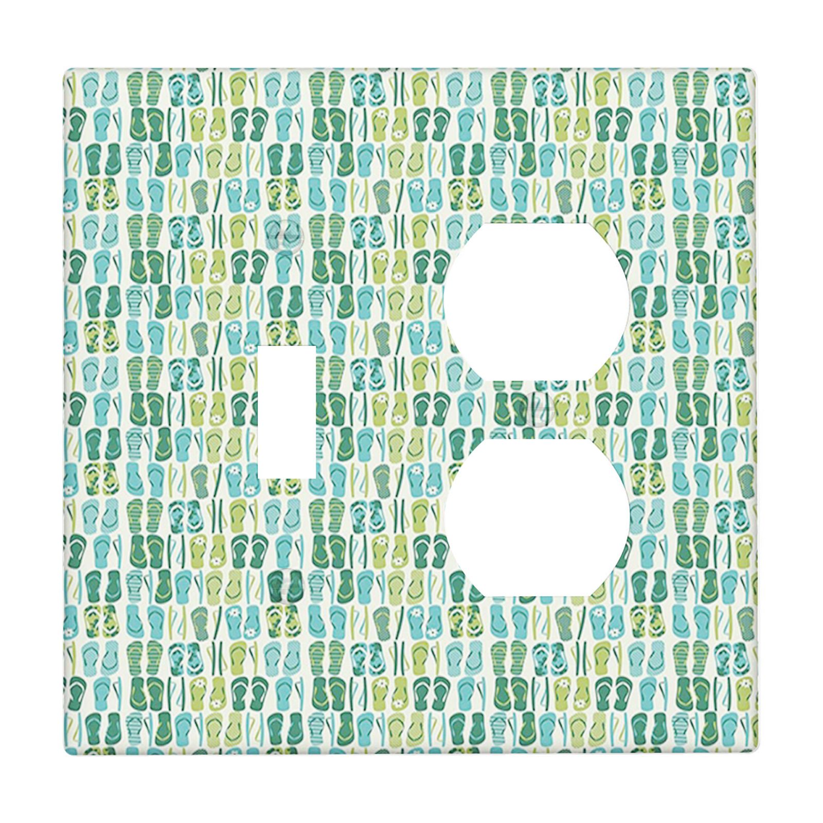 Flip Flop 2 Gang Combination Light Switch Cover Plate Decorative,Funky