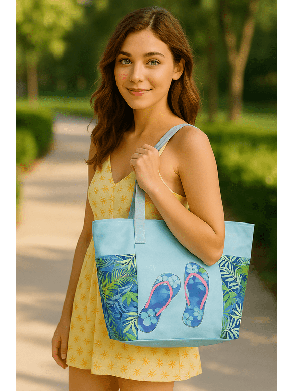 Flip Flop Beach Bag Summer Tote