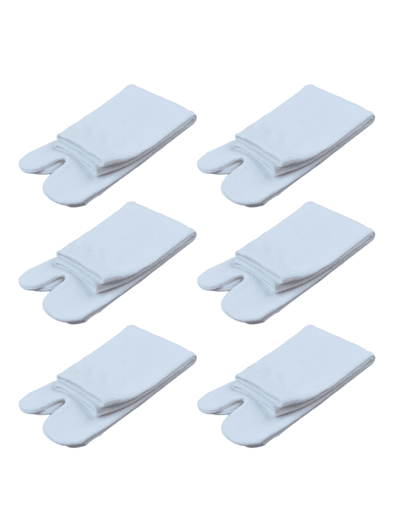 Flip Flop Big Toe Cotton Socks for Women 6-Pairs Pack, White
