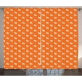 thumbnail image 1 of Ambesonne Flip Flop Curtains 2 Panel Set, Fiery Tone Sandals, 108" x 84", Orange and White, 1 of 3