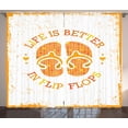 thumbnail image 1 of Ambesonne Flip Flop Curtains 2 Panel Set, Stained Grungy Motif, 108" x 90", White Orange and Yellow, 1 of 3