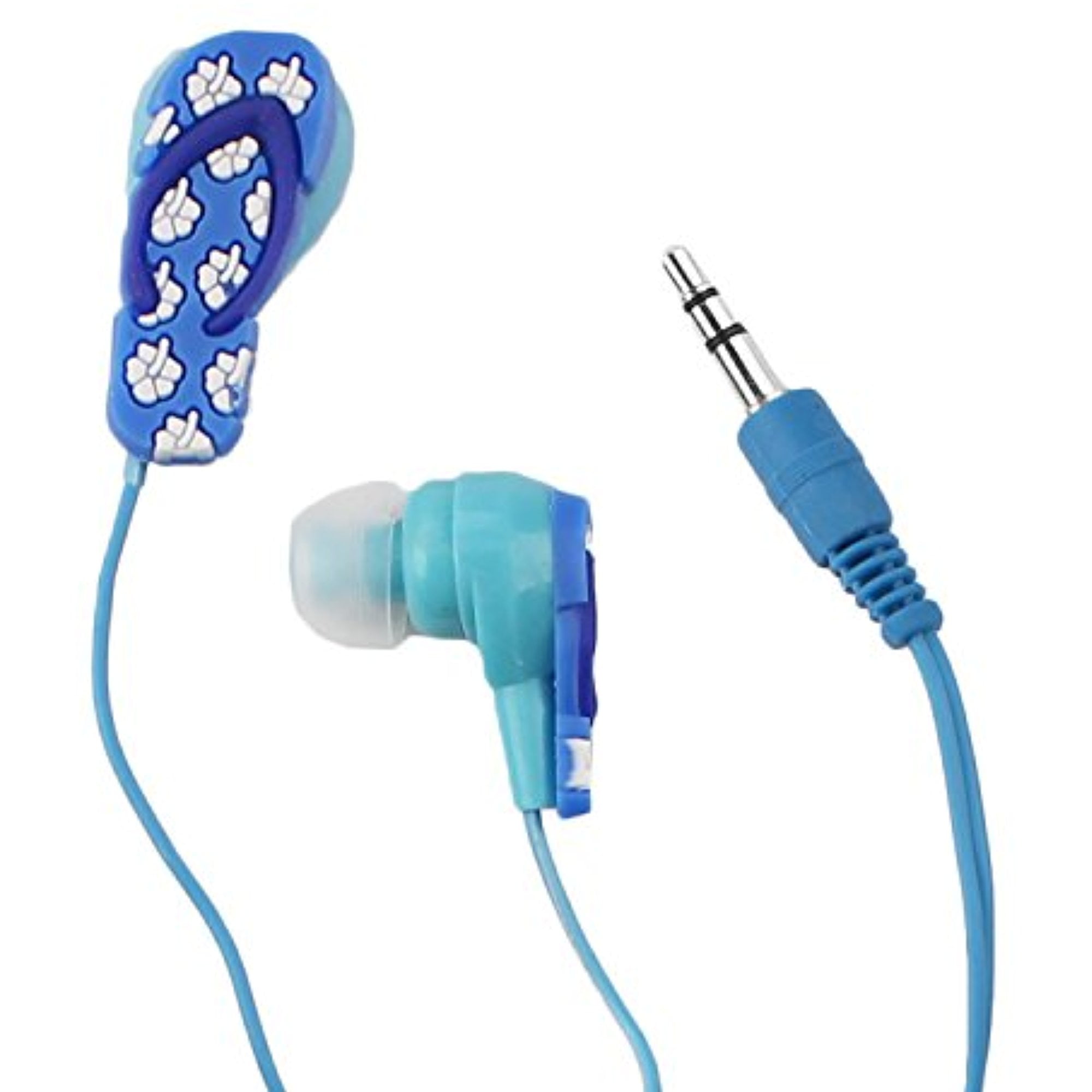 Flip Flop Earbuds for Audio Devices and Phones 3.5mm In Ear Headphones Earphones by bogo Brands Blue